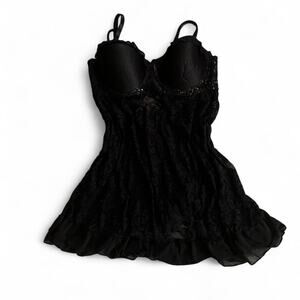 Black 2000s lingerie top